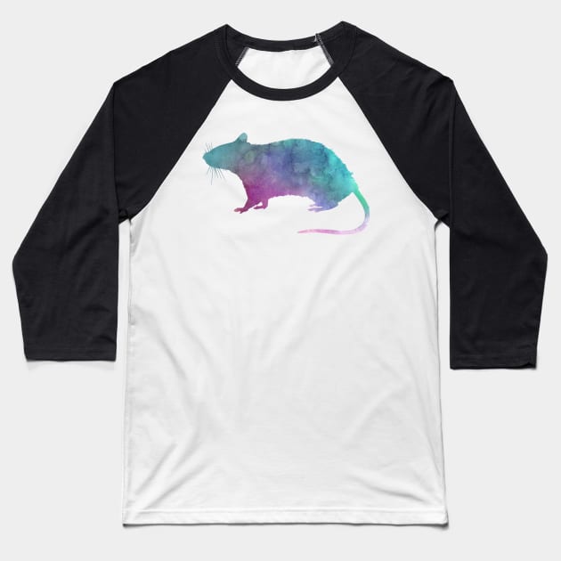 Adore Rats Watercolor Baseball T-Shirt by Psitta